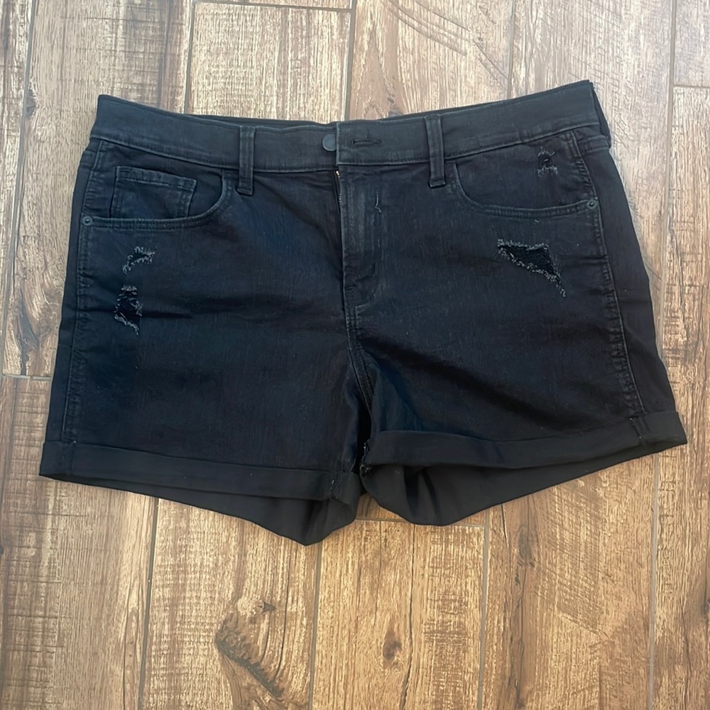 Black jean shorts